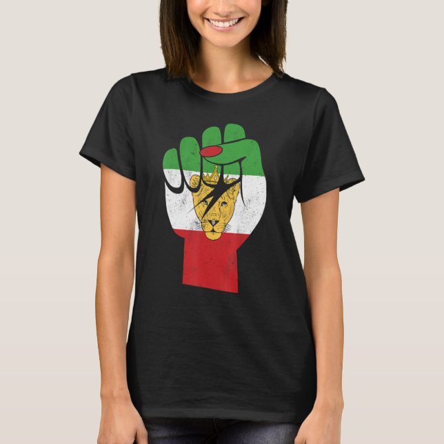 Iran flag, Iranian Lion Symbol, Iranian Lioness, F T Shirt (Framsida)