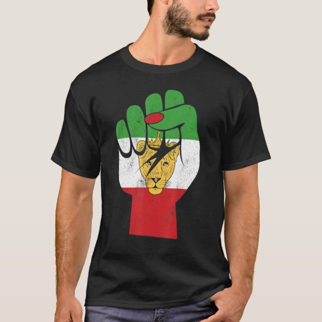 Iran flag, Iranian Lion Symbol, Iranian Lioness, F T Shirt (Framsida)