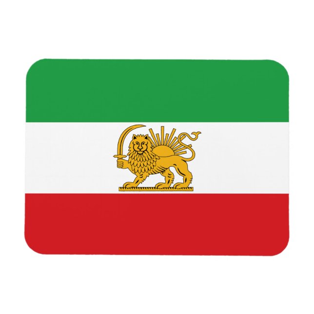 Iran Flag Lion And Sun Shah of Iran Flag Magnet (Horisontell)