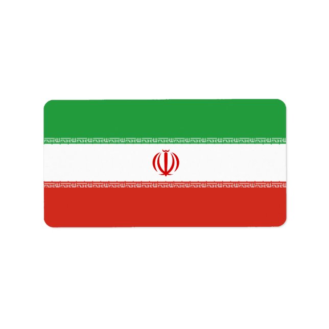 Iran flagga adressetikett (Framsidan)