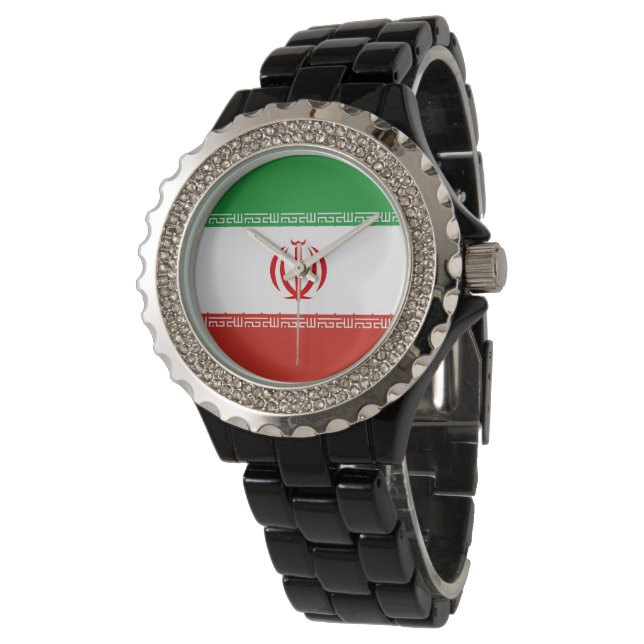 Iran flagga armbandsur (Vinklad)