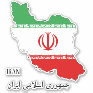 Iran Flagga Charming Patriotic Karta Klistermärken