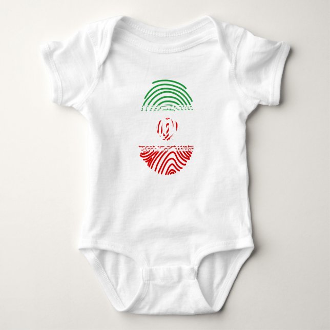 Iran Flagga Fingerprint T Shirt (Framsida)