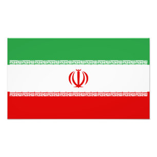 Iran Flagga Fototryck