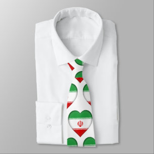 Iran Flagga Heart Mönster Neck Tie Slips