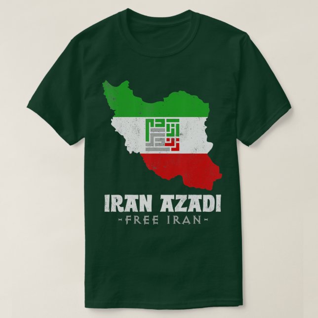 Iran Flagga, Iran Karta IRAN AZADI Free Iran, Iran T Shirt (Design framsida)