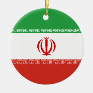 Iran flagga julgransprydnad keramik