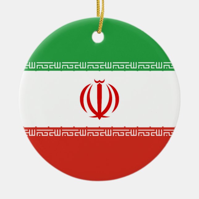 Iran flagga julgransprydnad keramik (Framsidan)