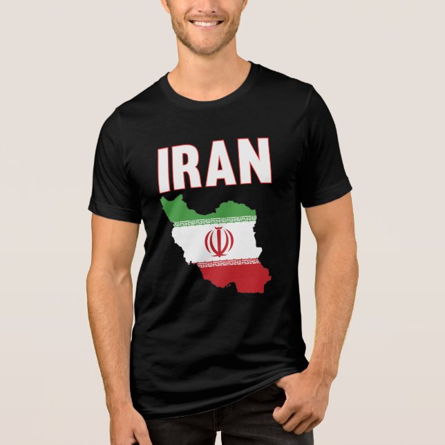 Iran Flagga Karta Iranska Pridet T Shirt (Framsida)