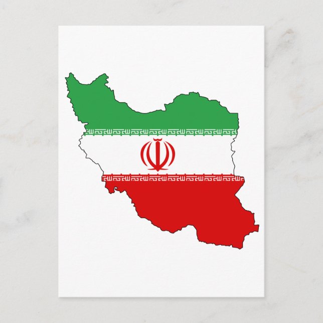 Iran flagga karta vykort (Framsida)