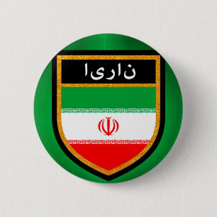 Iran Flagga Knapp