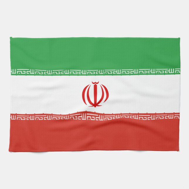 Iran flagga kökshandduk (Horisontell)