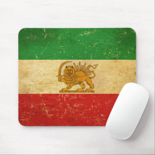 Iran Flagga Lejon och Sol Shah of Iran Flagga Musmatta