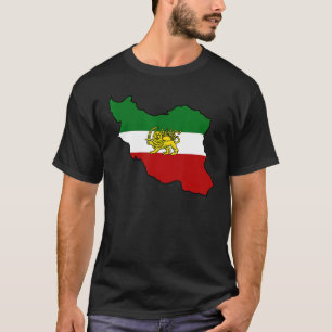 Iran-Flagga med Lejona iranska T Shirt