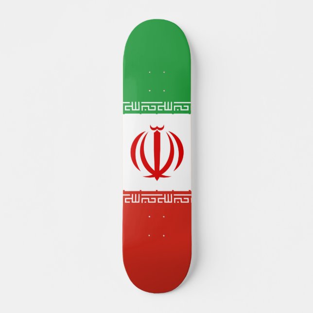 Iran flagga mini skateboard bräda 18,5 cm (Framsida)