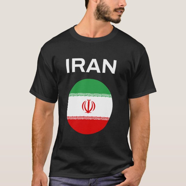 Iran Flagga Modern T Shirt (Framsida)