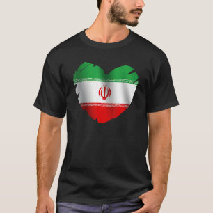 Iran Flagga om formen av Irans hjärta T Shirt