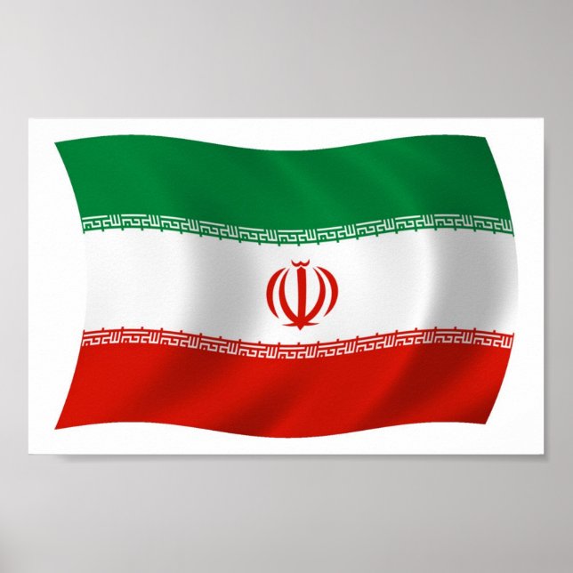 Iran Flagga Poster Skriv ut (Framsidan)