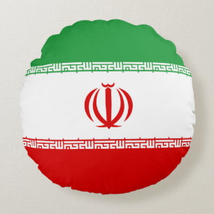 Iran Flagga Rund Kudde
