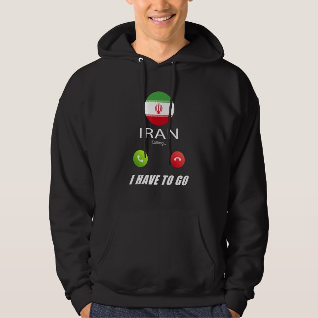 Iran Flagga Souvenir Iran Ringer Ringer Hoodie (Framsida)