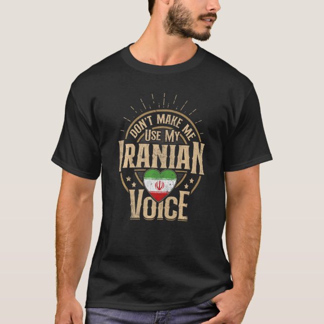 Iran Flagga Souvenirs for Iranians Manar & Women T Shirt (Framsida)