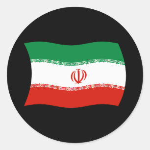 Iran Flagga Sticker Runt Klistermärke