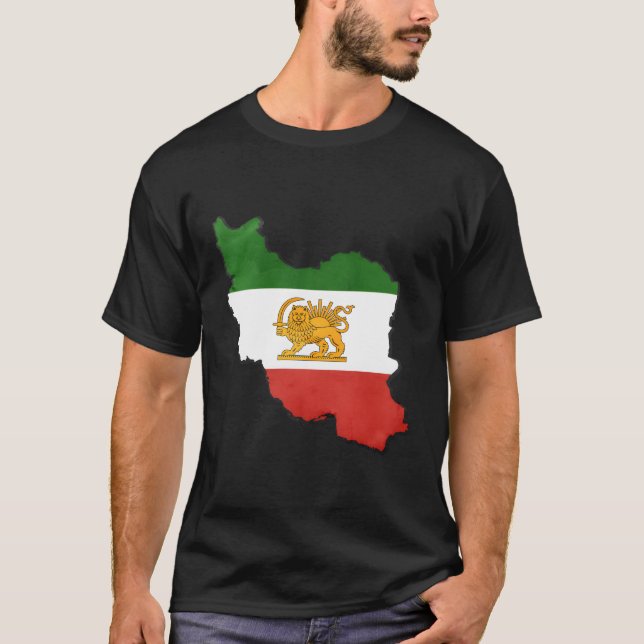 Iran Flagga T Shirt (Framsida)