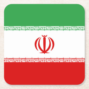 Iran Flagga Underlägg Papper Kvadrat