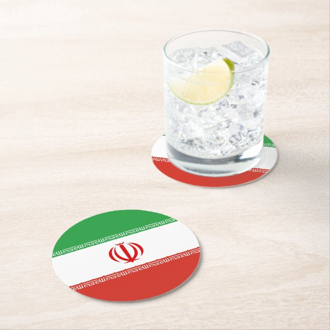 Iran flagga underlägg papper rund (Insitu)
