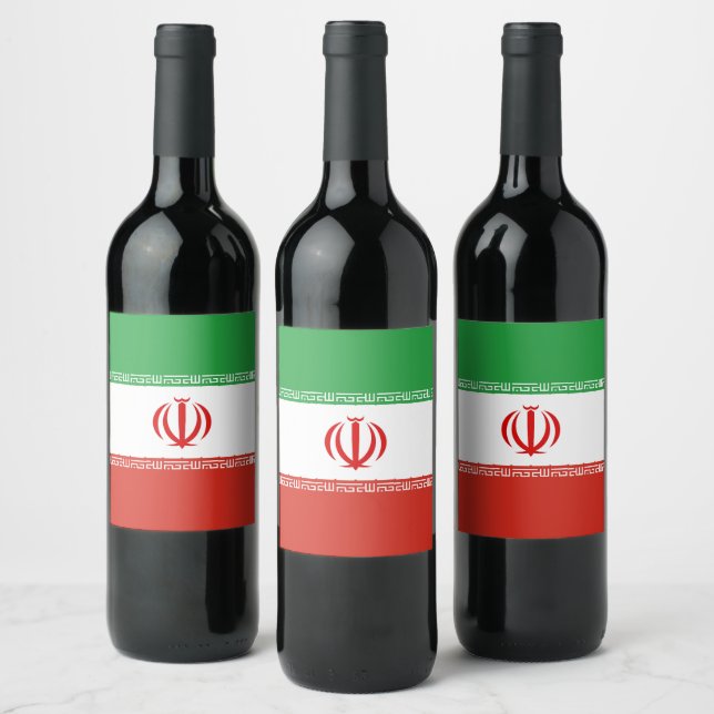Iran flagga vinflaska etikett (Flaskor)