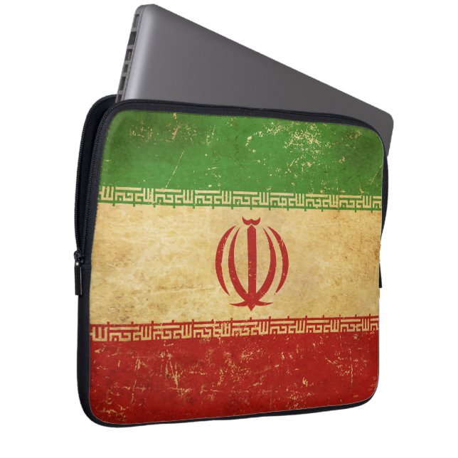 Iran Flagga Vintage Design Laptop sleeve (Framsidan Höger)