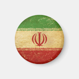 Iran Flagga Vintage Design Magnet