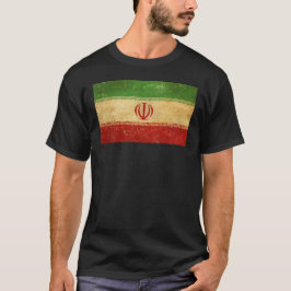 Iran Flagga Vintage Design Manar Black T Shirt