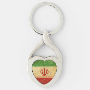 Iran Flagga Vintage Design Metall Nyckelring