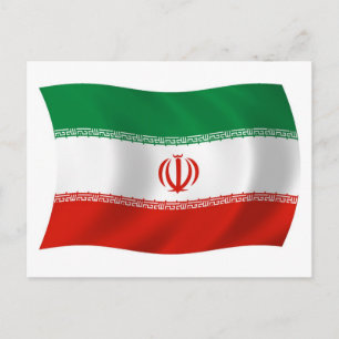 Iran Flagga vykort