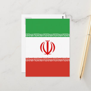 Iran flagga vykort