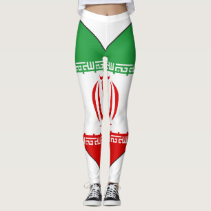 Iran flaggahjärta leggings