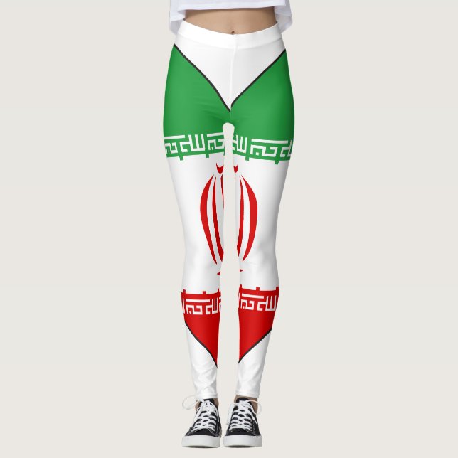 Iran flaggahjärta leggings (Framsida)