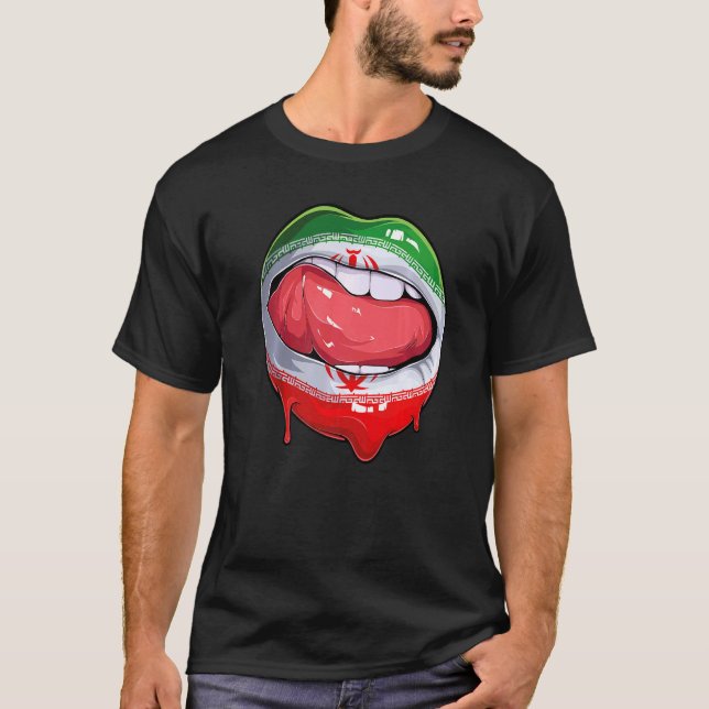 Iran Fläkt Flagga Mouth Octañan T Shirt (Framsida)