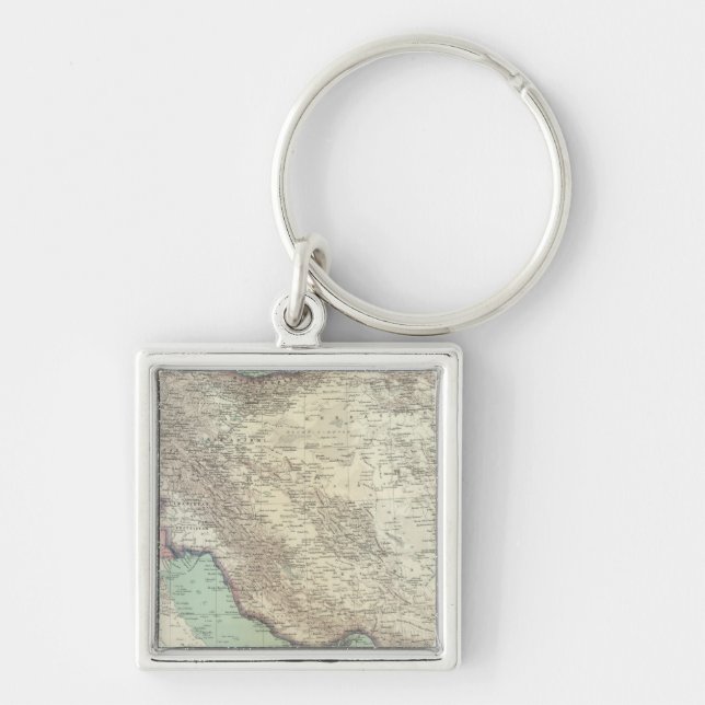 Iran Fyrkantig Silverfärgad Nyckelring (Framsidan)