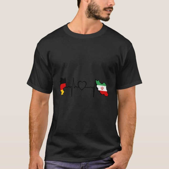 Iran Gery Flagga Iranian Ger Heslag T Shirt (Framsida)