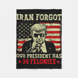 Iran glömde president har 34 brott vintage flagga fleecefilt