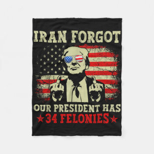 Iran glömde president har 34 brott vintage flagga fleecefilt