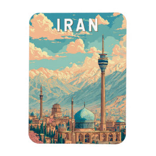 Iran Illustration Resa Konst Vintage Magnet