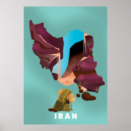 Iran illustrerade reseaffisch poster