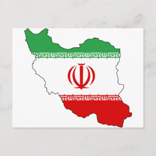 Iran IR , Flagga, Jacka av arm ج م ه ر ی ا budgivn Vykort