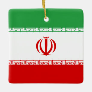 Iran (Iran) Flagga Julgransprydnad Keramik