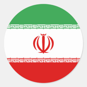 Iran (Iran) Flagga Runt Klistermärke