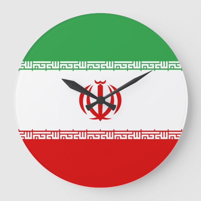 Iran (Iran) Flagga Stor Klocka (Framsida)