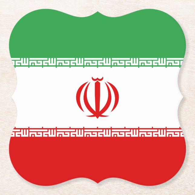Iran (Iran) Flagga Underlägg Papper (Framsida)